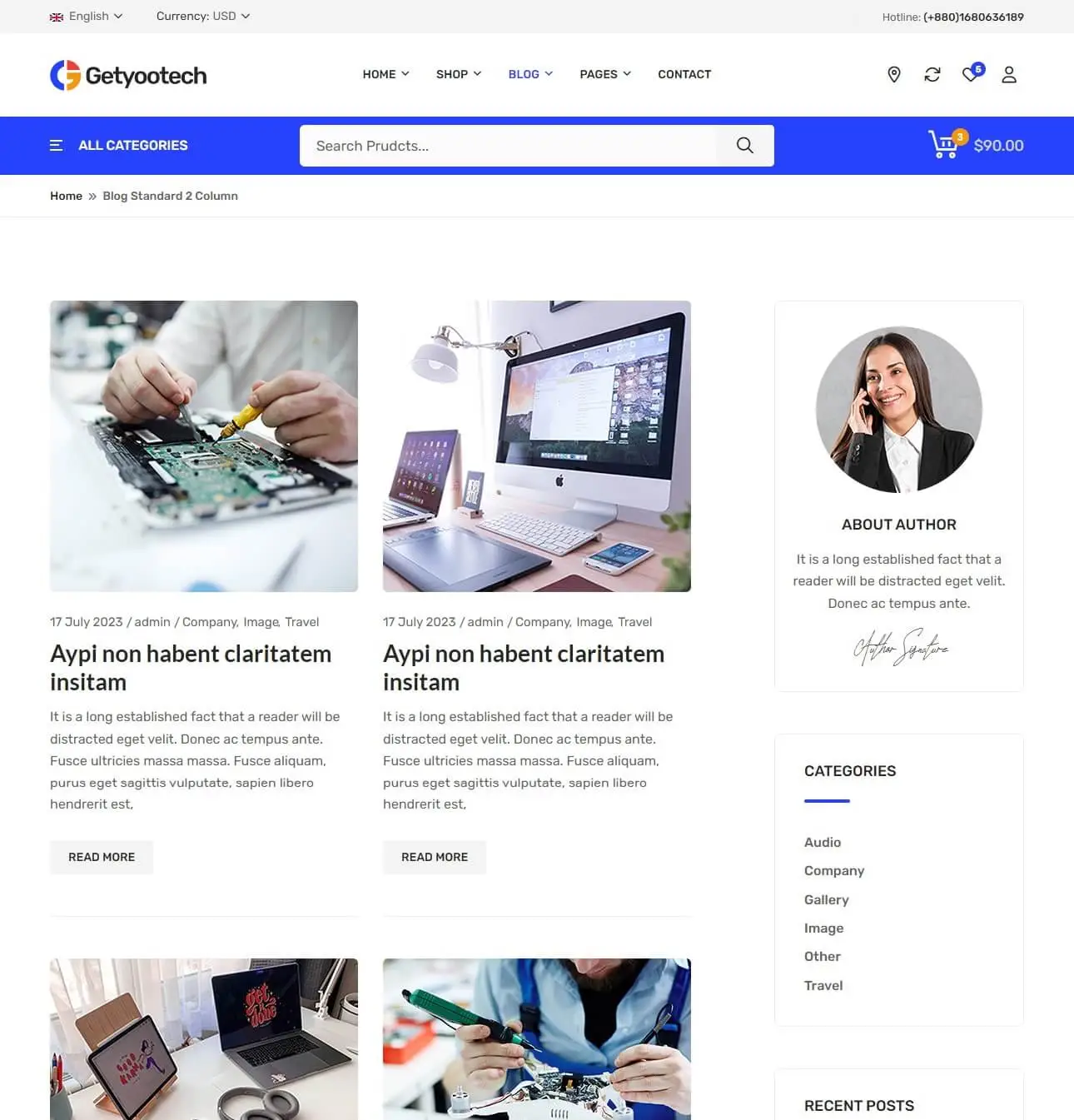 Getyootech - Blog Grid Page