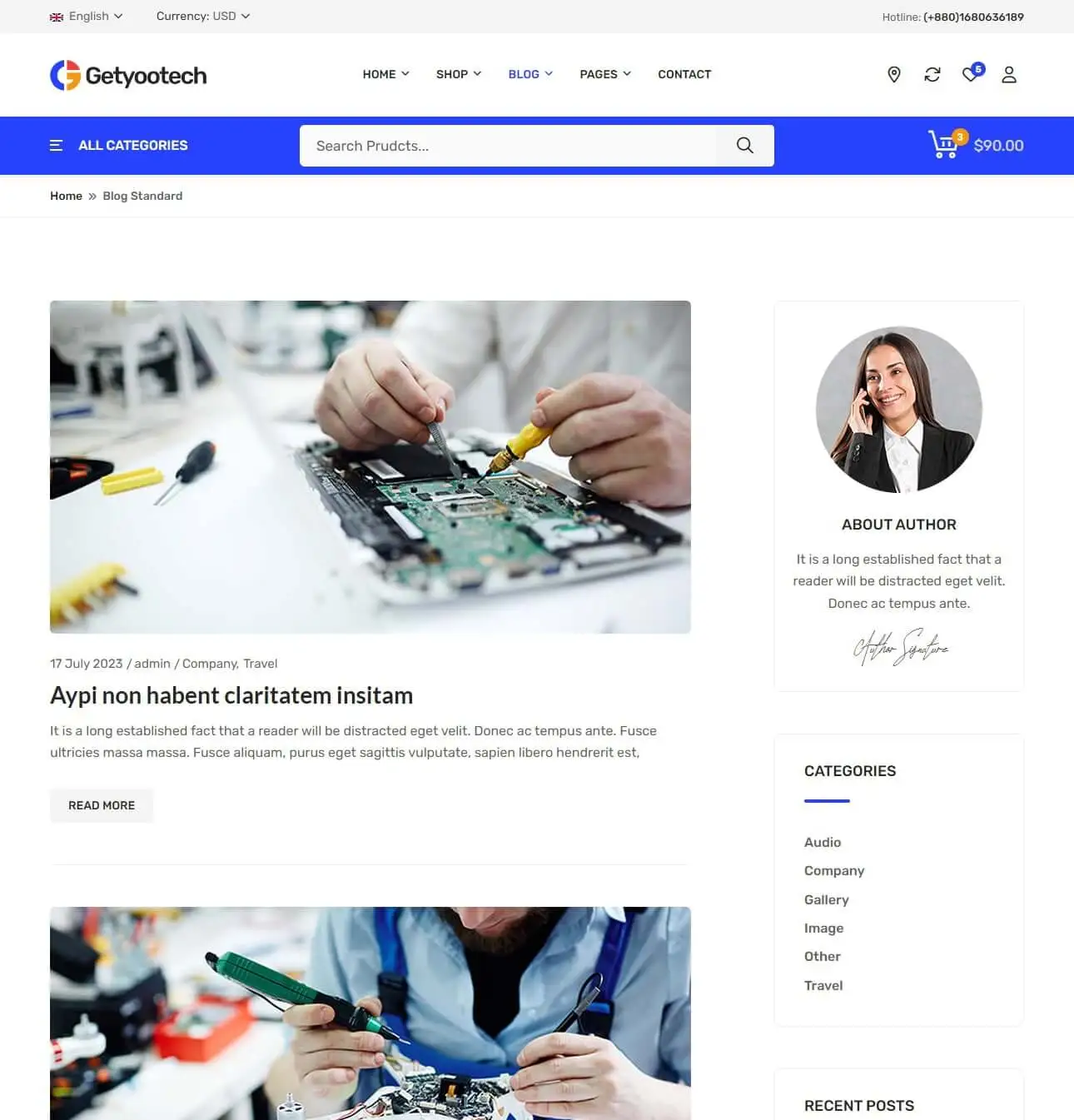 Getyootech - Blog Masonry Page